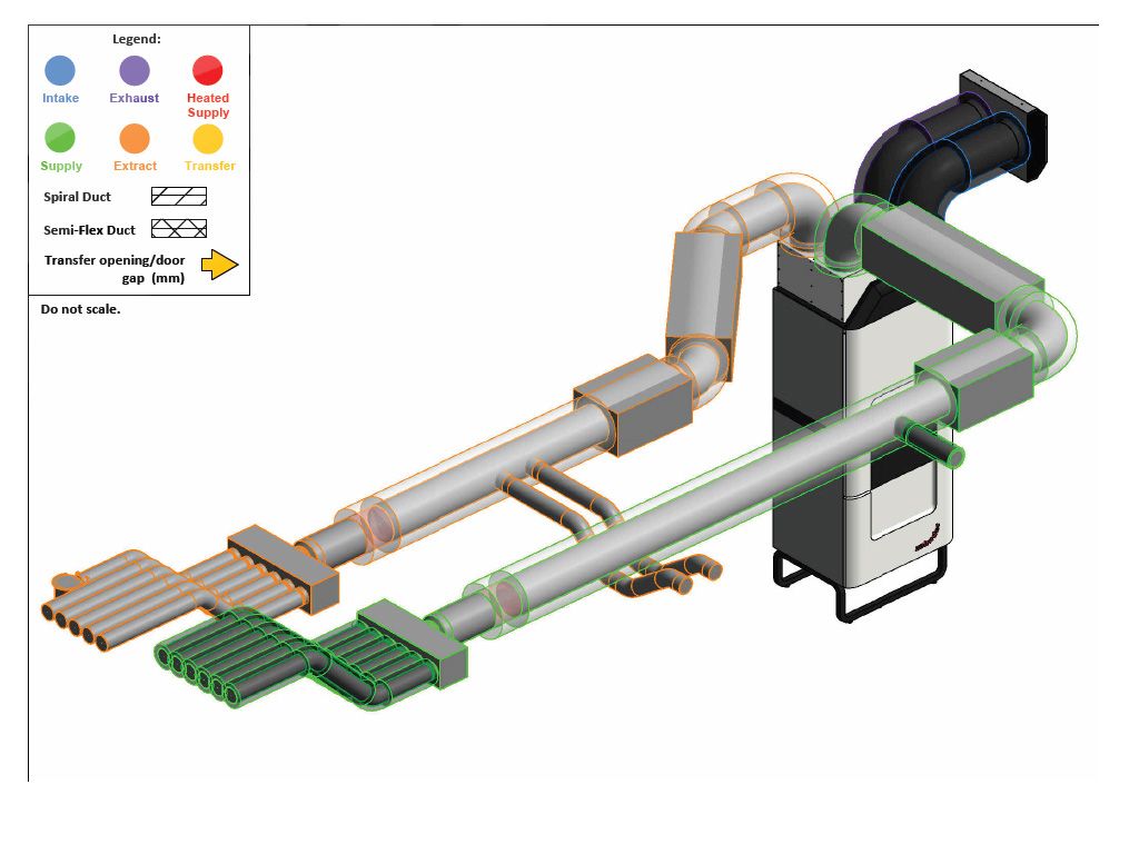 The Foxes Maltings MVHR layout