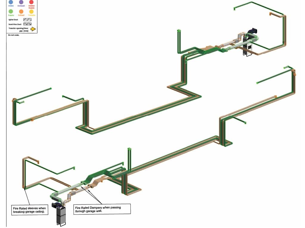 The Foxes Maltings MVHR layout
